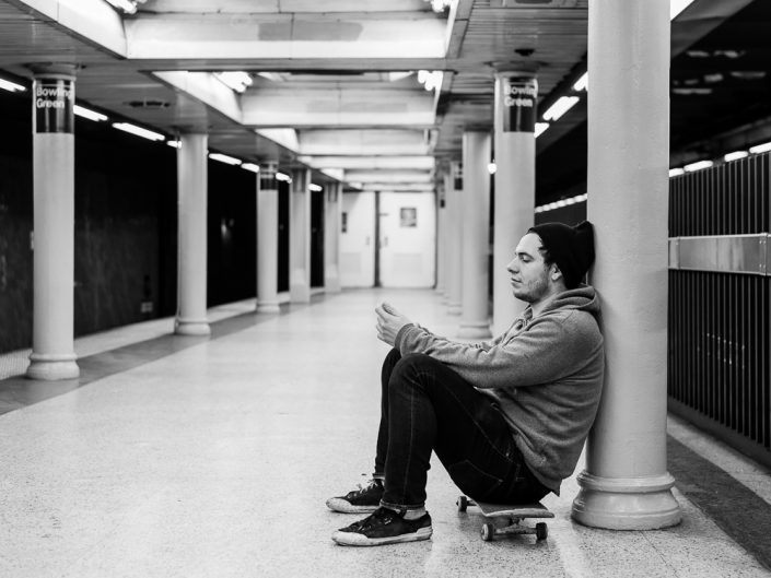 Anthony Waiting For The Train | Portraits & Candids | Portraiture | Upstate NY Portrait Photographer | Albany NY | Skateboarding | Friends | NYC | Photographer Dave Butterworth | EyeWasHere Photography | Eye Was Here