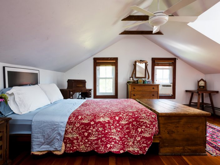 Catskills Farmhouse Bedroom | Vintage Furniture | Airbnb | Upstate NY Residential Home Interior Photography | Interiors | New York Architectural Photographer Dave Butterworth | Real Estate | Albany NY | Saratoga Springs | Hudson Valley | Catskills | EyeWasHere | Eye Was Here Photography