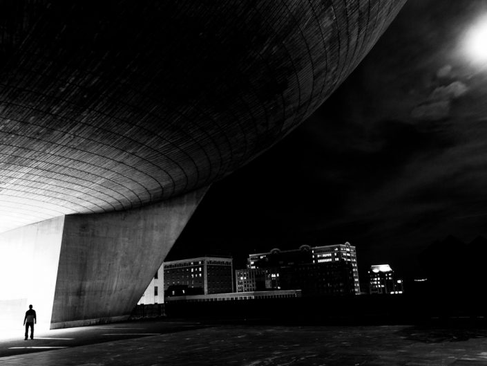 Feeling Small | Black and White Albany New York Moon Photo by Dave Butterworth | EyeWasHere Paint it Black | Eye Was Here Photography