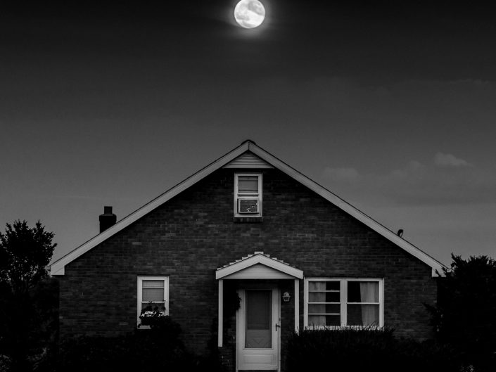 Harvest Moon | Hudson Valley Black and White Full Moon Photograph by Dave Butterworth | EyeWasHere Paint it Black | Eye Was Here Photography