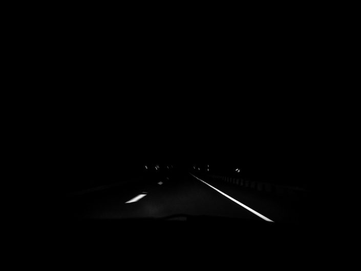 Night Drive 2 | New York Black & White Landscape Photography by Dave Butterworth | EyeWasHere Paint it Black | Eye Was Here Photography