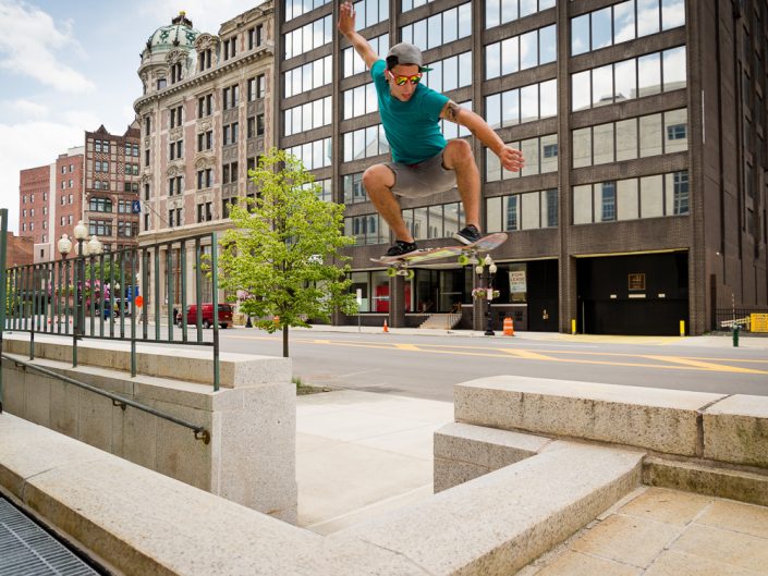 Paul Santiago Broadway Ollie | New York Skateboarding Photography | Albany NY Skateboarder | Photographer Dave Butterworth | EyeWasHere Photography | Eye Was Here