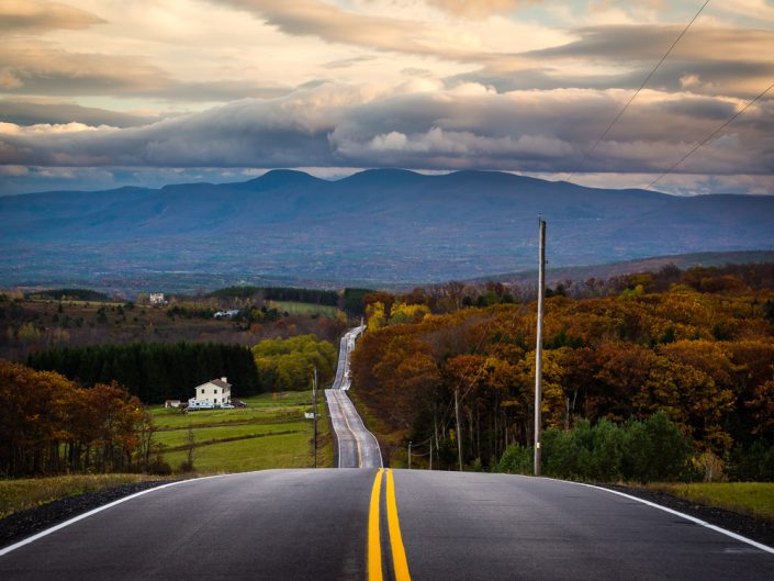 Rensselaerville Highway | NY Fall Sunset Catskill Mountains | Upstate NY landscape photography | Nature Photography | Photographer Dave Butterworth | EyeWasHere | Eye Was Here Photography