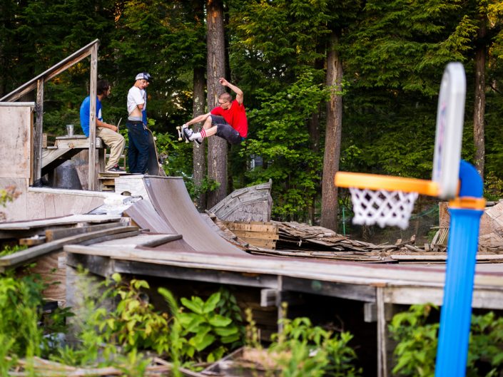TJ At Weird Wood | TJ Skating A Mini Ramp At Weird Wood in Maine | New York Skateboarding Photography | Photographer Dave Butterworth | EyeWasHere Photography | Eye Was Here