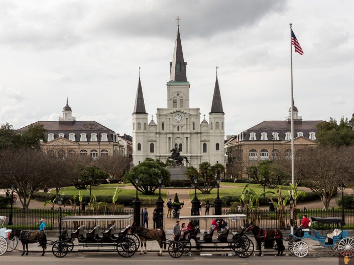 St. Louis Cathedral in New Orleans | New Orleans Louisiana Architectural Photography | New Orleans Church | Landmark | Jackson Square | Landscape | Horse and Carriage | Photographer Dave Butterworth | Eye Was Here Photography | EyeWasHere