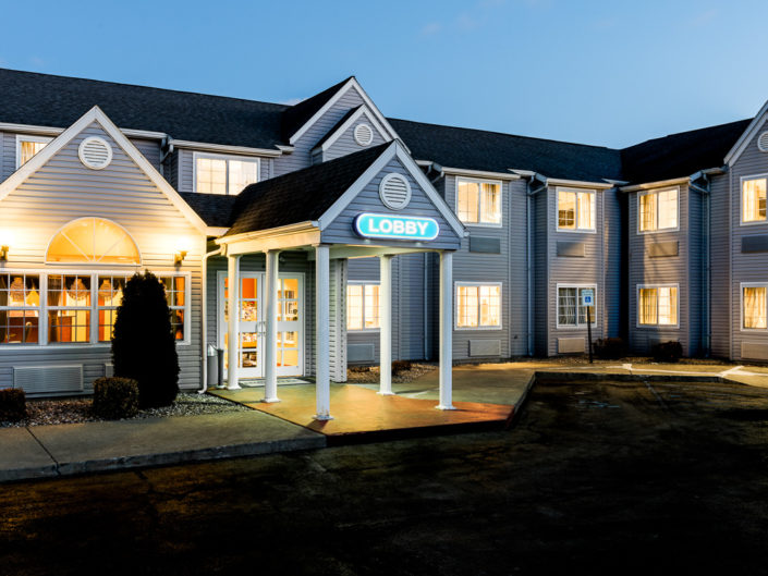 Latham NY Microtel Twilight Exterior | Hotel Exterior Photography | Bed & Breakfast | BNB | Real Estate | Architecture | Interior Design | Albany NY Photographer Dave Butterworth | EyeWasHere | Eye Was Here Photography